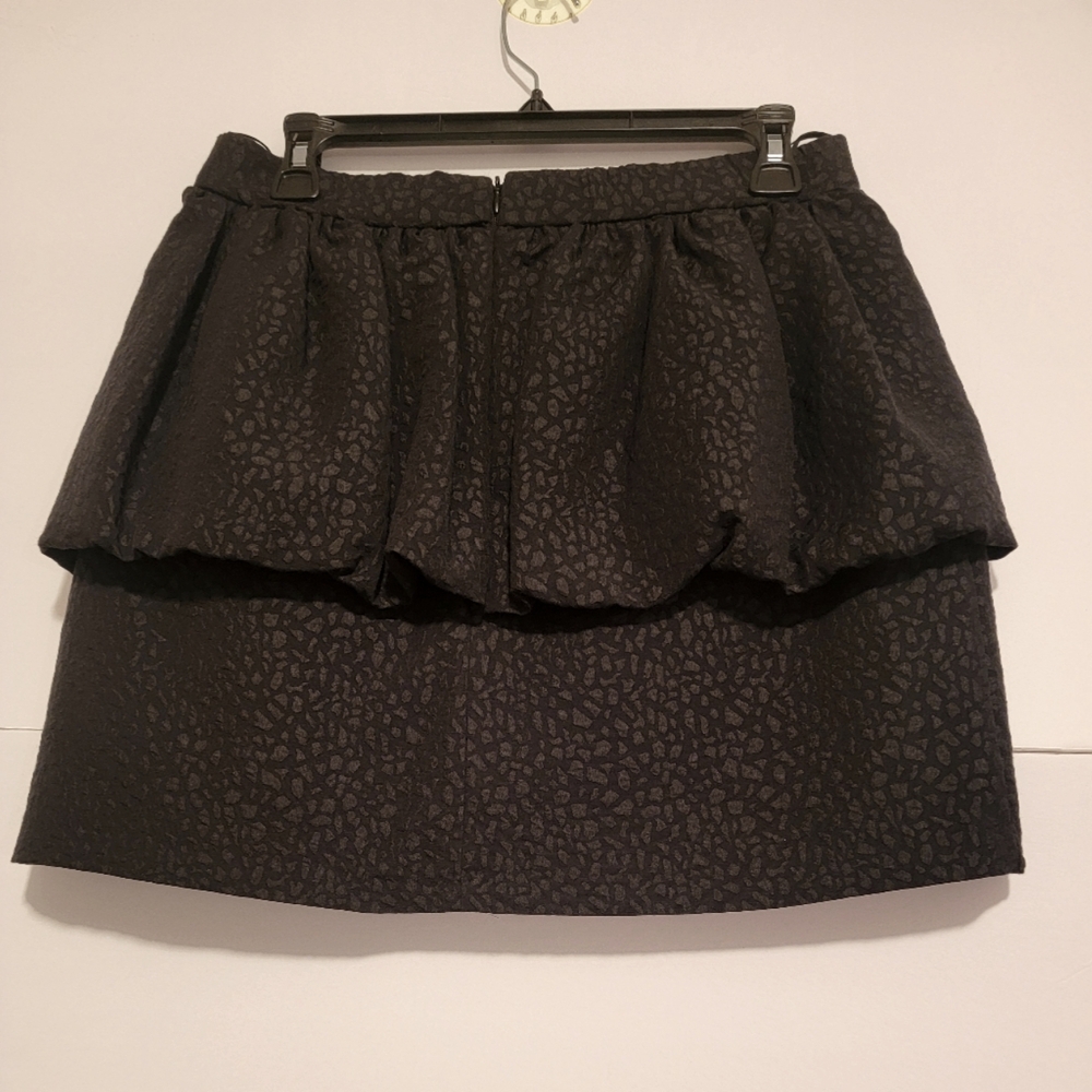 ZARA BLACK JACQUARD MINI SKIRT High waist Size L NWOT